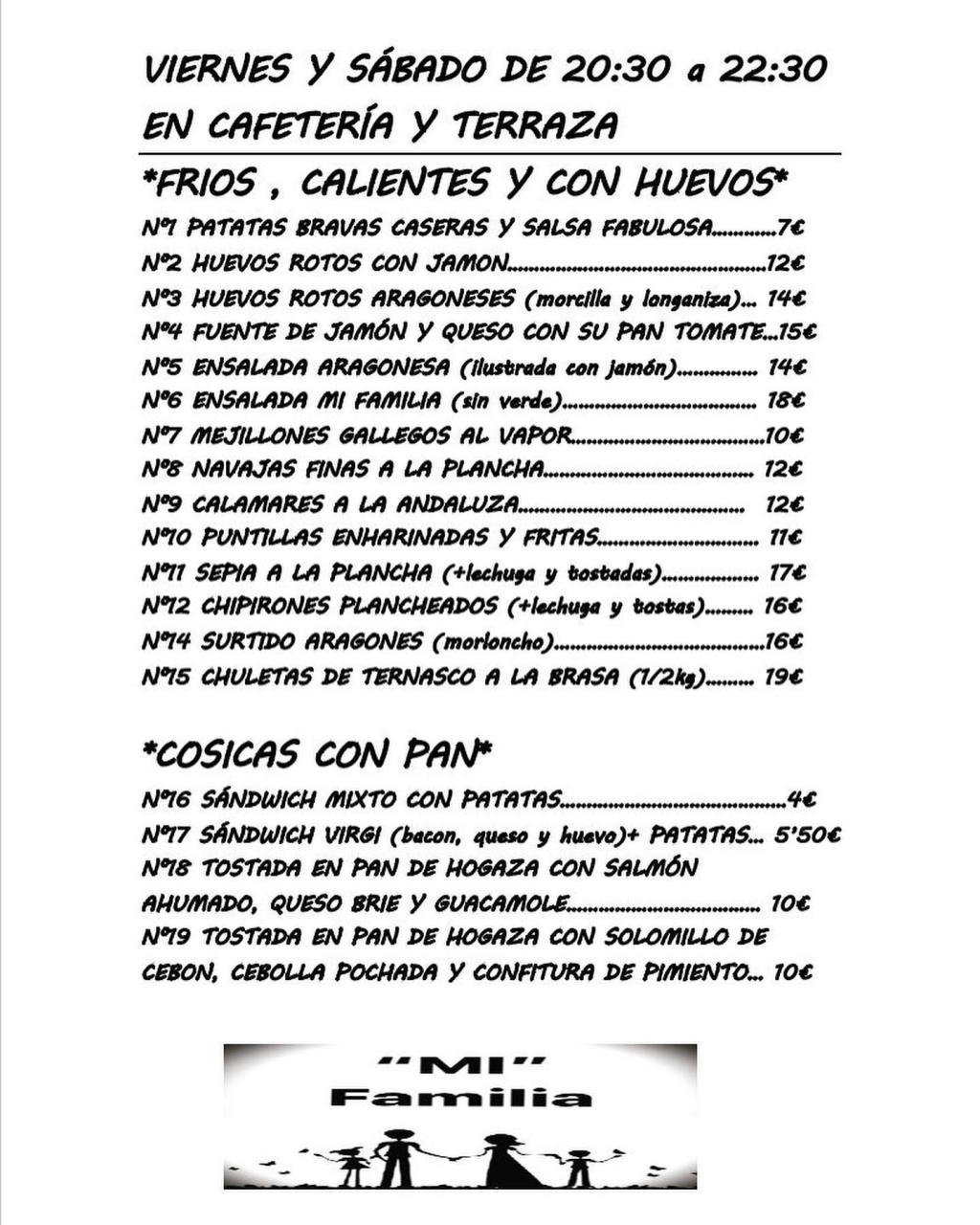 Restaurante «Mi familia» amplía su oferta gastronómica con nueva carta en zona de cafetería y&nbsp;terraza