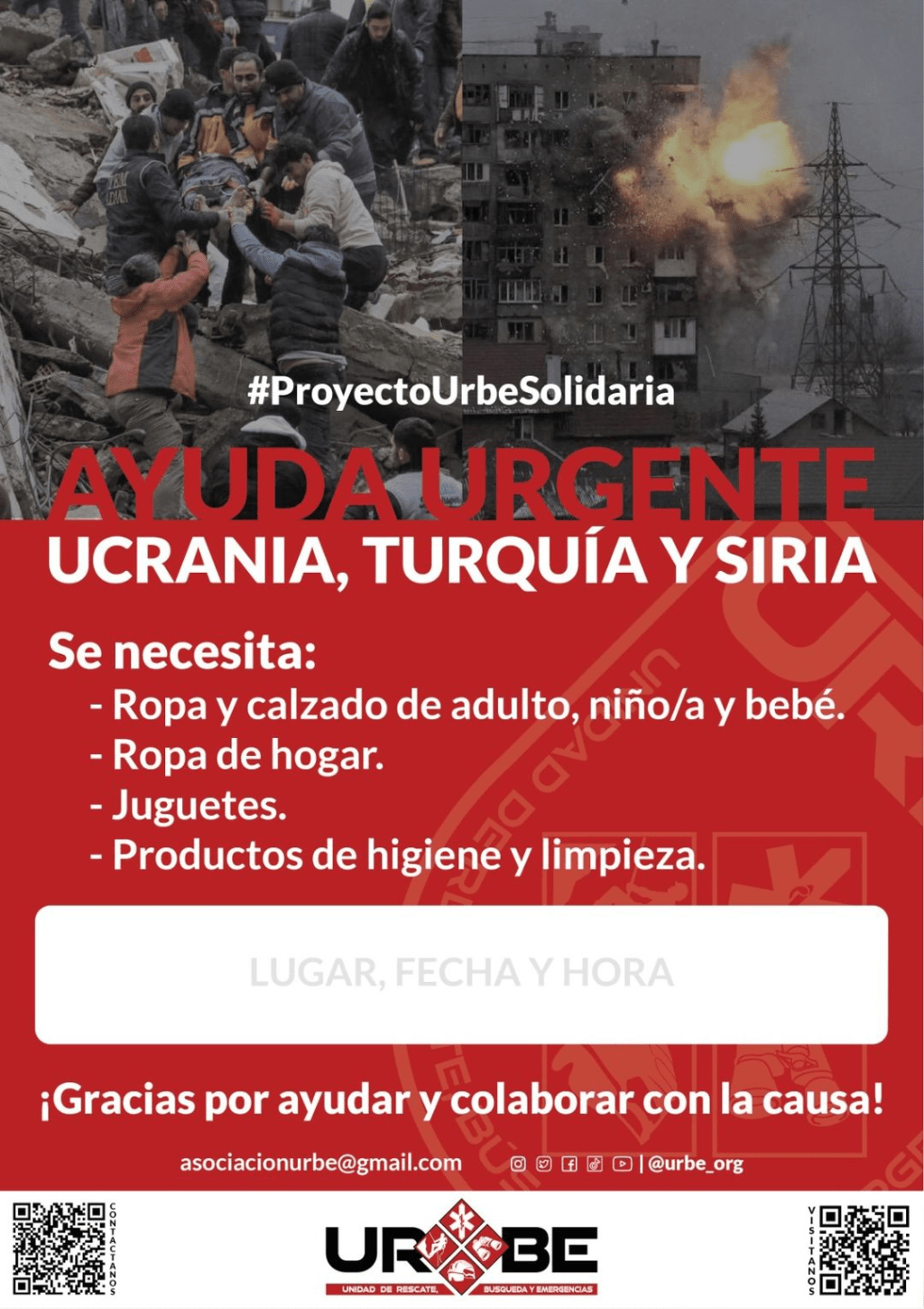 Día 11 de mayo: Recogida de ropa para Ucrania, Turquía y Siria en&nbsp;Monzalbarba