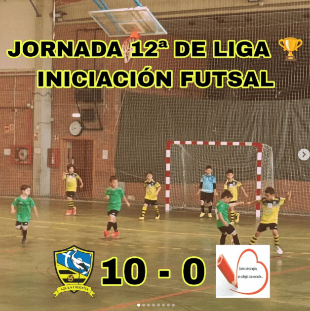 El equipo de Iniciación Futsal del FS Monzalbarba arrasa al Colegio Cortés de Aragón con un contundente&nbsp;10-0