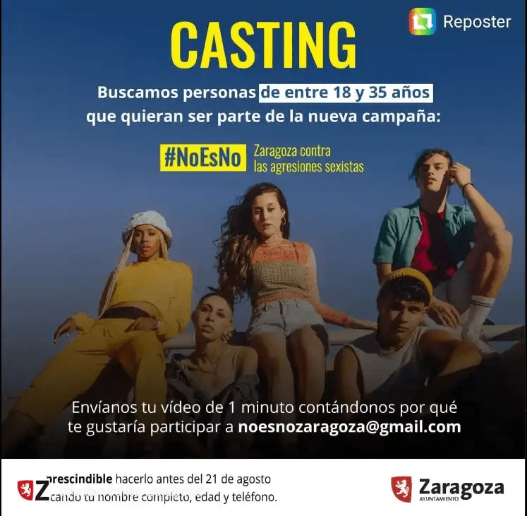 ¡Convocatoria Abierta! Casting para Jóvenes Voluntarios en la Campaña ‘No es no’ de Fiestas del Pilar 23 en&nbsp;Zaragoza