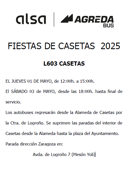 [L603] AFECCIONES DEL 1 AL 3 DE MAYO – FIESTAS EN&nbsp;CASETAS