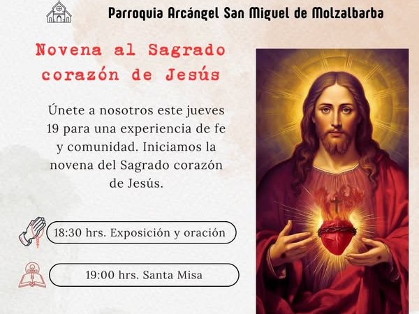 Sagrado corazón de Jesús: hoy 19 de junio a las 18:30&nbsp;hrs