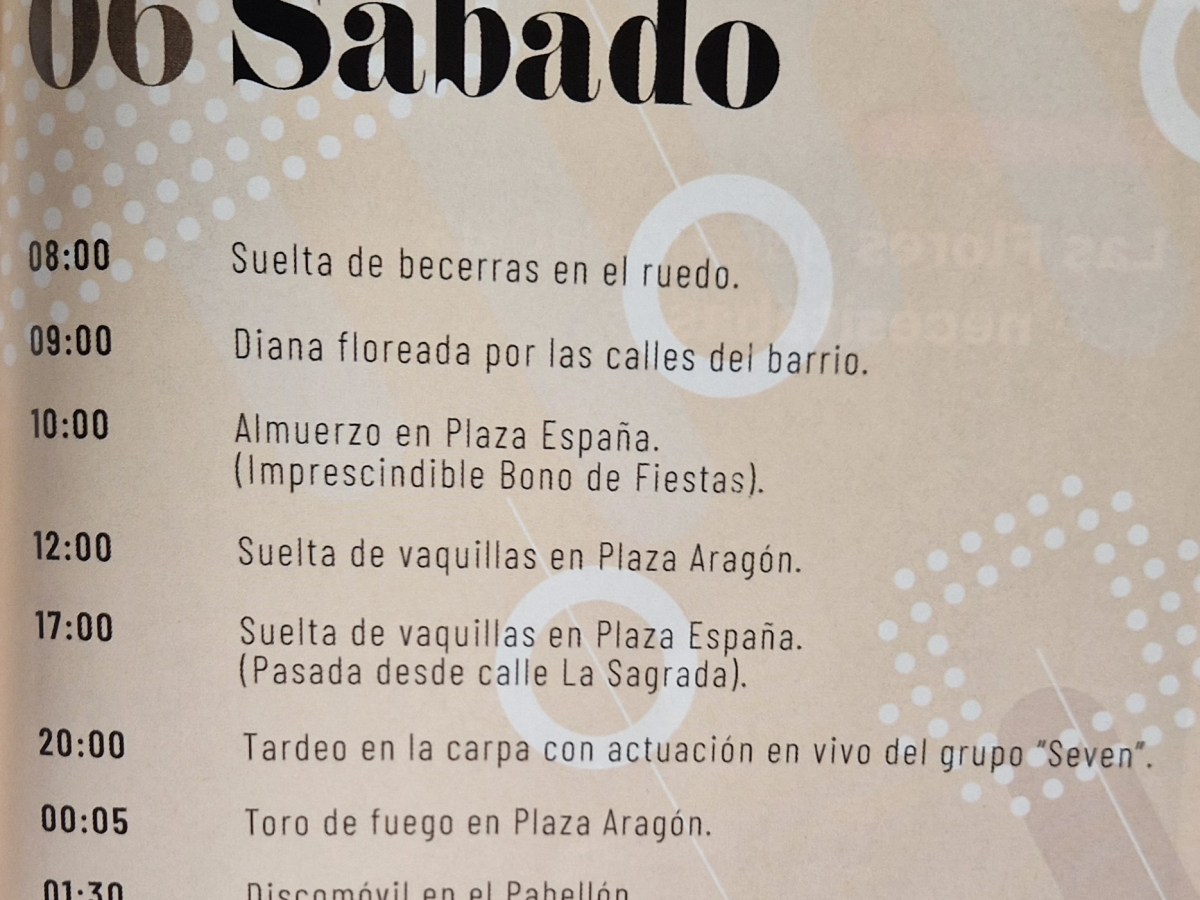 Programa de Fiestas Septiembre 2025 en Honor a la Virgen de la&nbsp;Sagrada
