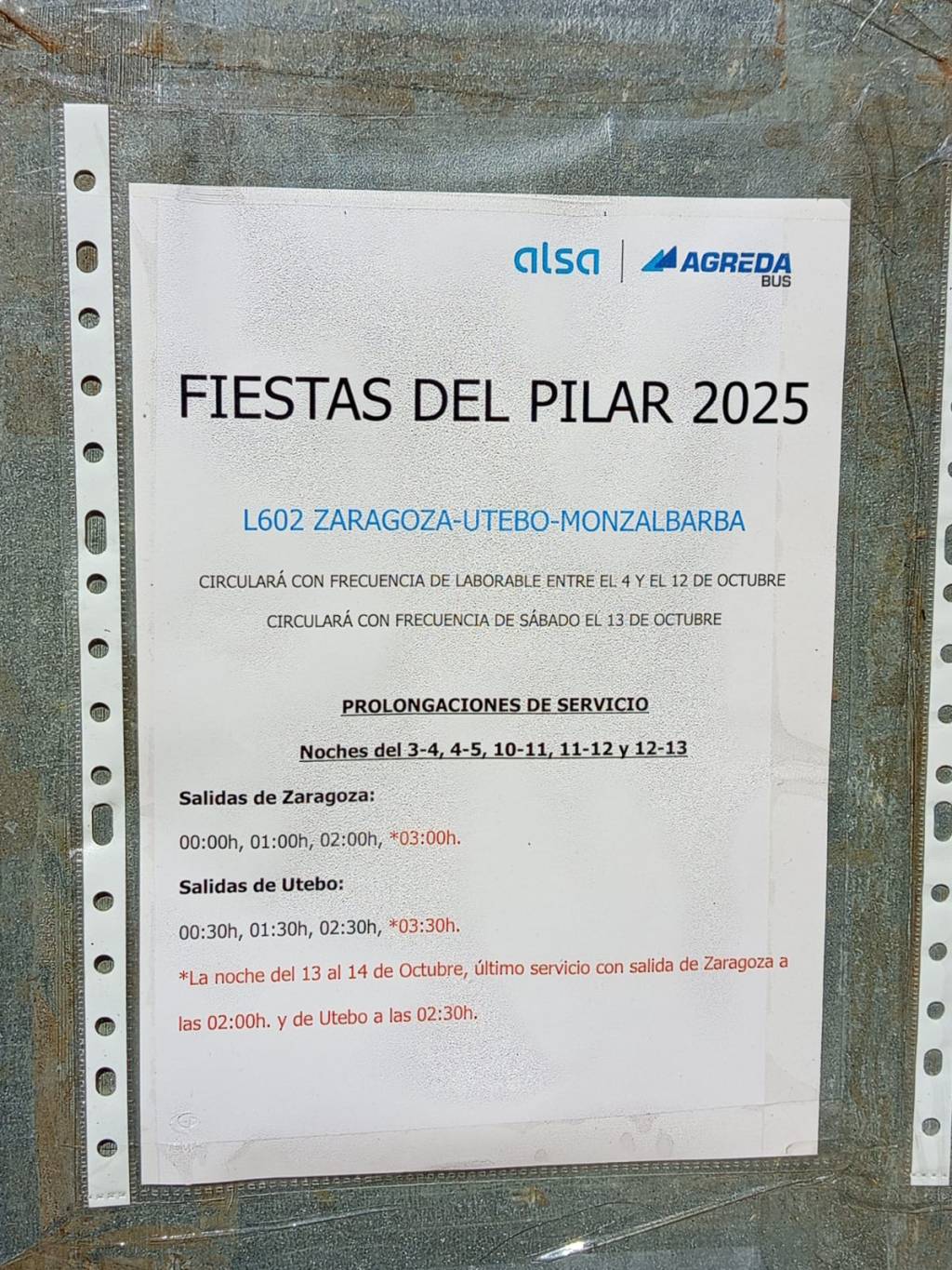 Horarios bus Pilares 2025&nbsp;MONZALBARBA